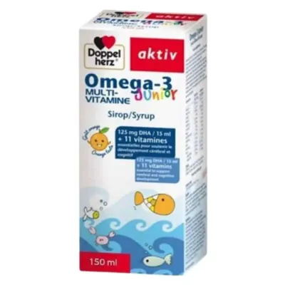 DOPPEL HERZ AKTIV OMEGA 3 JUNIOR MULTI VITAMINE 150ML