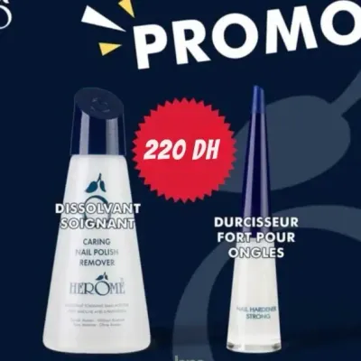 HEROME PACK DISSOLVANT SOIGNANT 120ML + DURCISSEUR FORT POUR ONGLES 10ML