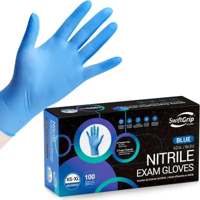 KAIZMED GANTS NITRILE BLEU MEDIUM