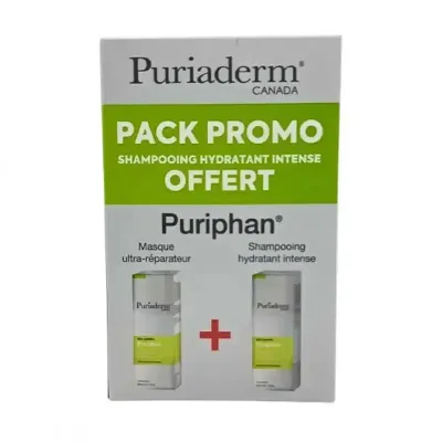 PACK PURIADERM PURIPHAN MASQUE ULTRA REPAR 200ML + PURIPHAN SHAMPOOING HYDRATANT INTENSE 200ML